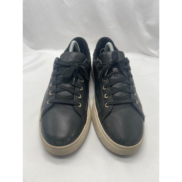 Kizik Vegas Shoes Mens Size 11.5 Black Leather Walking Comfort Casual Sneakers - Picture 5 of 11